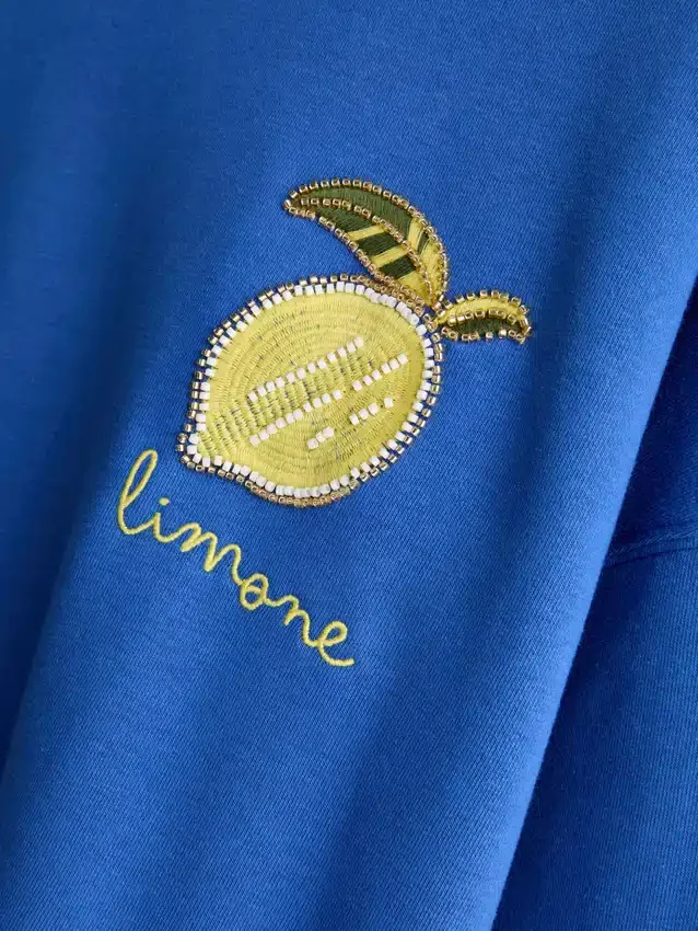 Sudadera holgada color limón con alto contenido de algodón