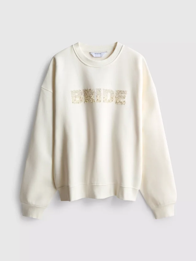 Sudadera nupcial bordada con lentejuelas