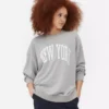 Sudadera oversize con estampado de Nueva York