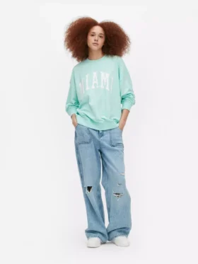 Sudadera oversize con letras de Miami