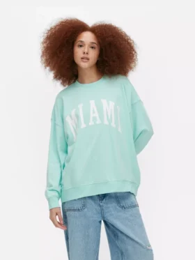 Sudadera oversize con letras de Miami