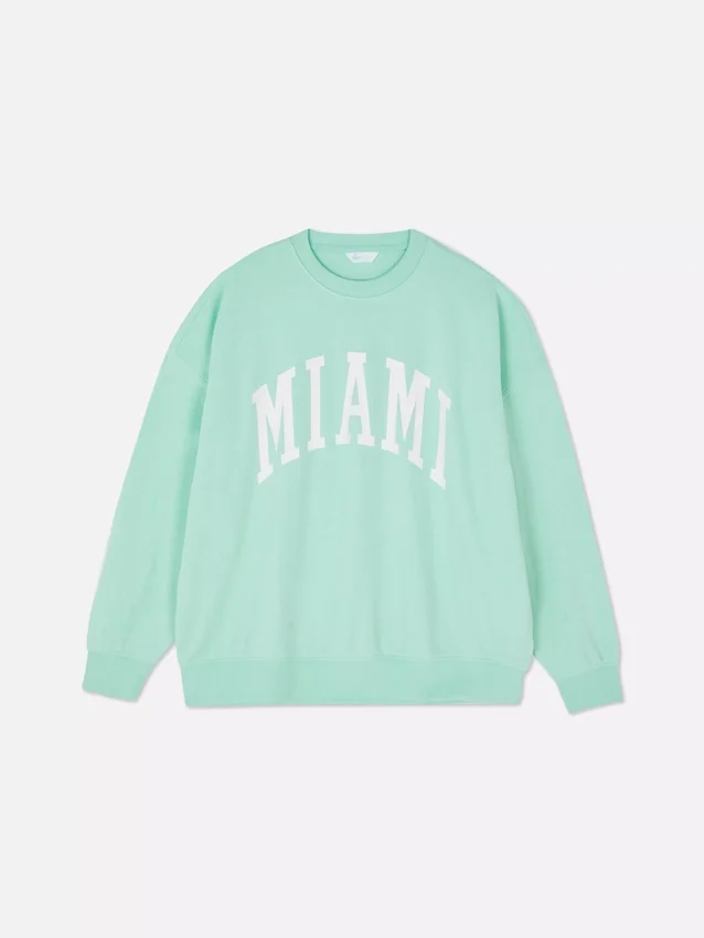 Sudadera oversize con letras de Miami