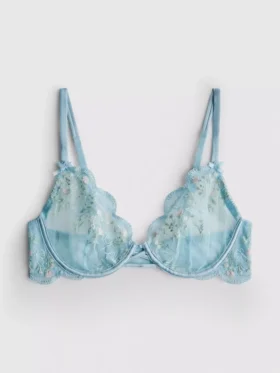 Sujetador transparente con aros y diseño de mariposa, tallas A-E