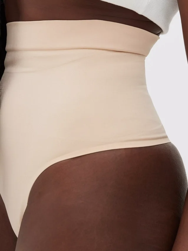 Tanga de ropa moldeadora sin costuras de cintura alta