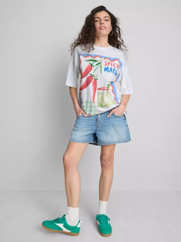 The Primark Scene | Camiseta oversize de algodón con estampado de margaritas