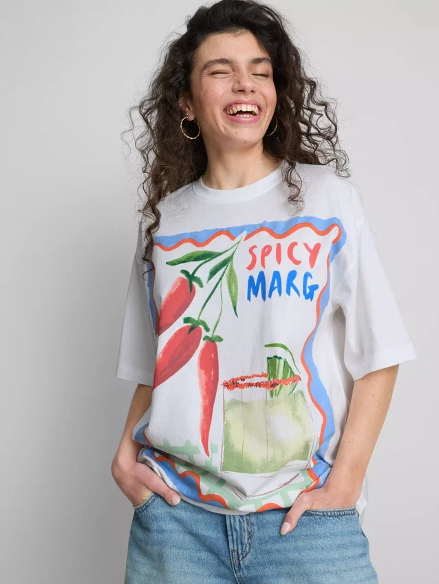 The Primark Scene | Camiseta oversize de algodón con estampado de margaritas
