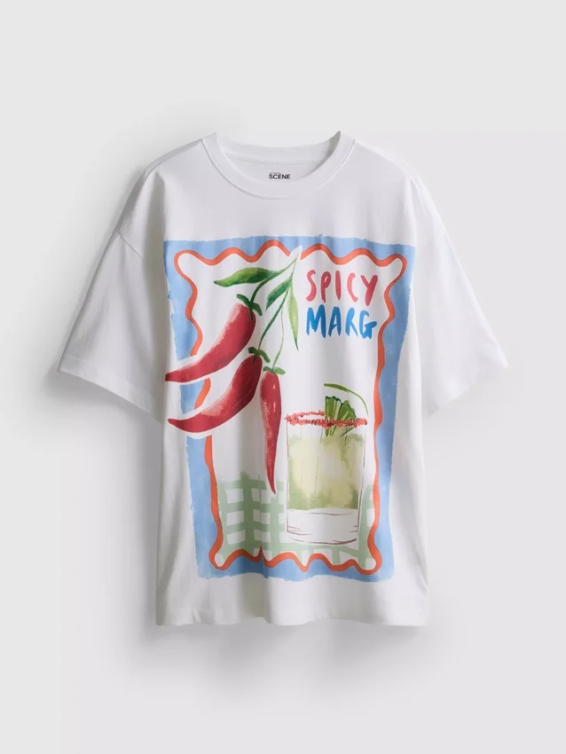The Primark Scene | Camiseta oversize de algodón con estampado de margaritas