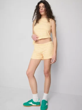 The Primark Scene | Pantalones cortos ajustados a rayas con alto contenido de algodón