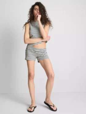 The Primark Scene | Pantalones cortos ajustados a rayas con alto contenido de algodón