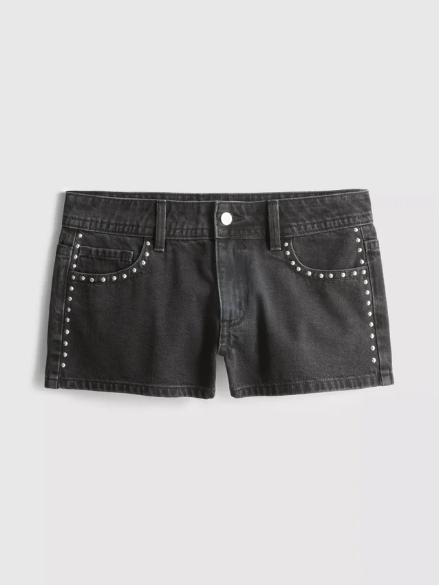 The Primark Scene | Pantalones cortos de mezclilla de algodón con tachuelas