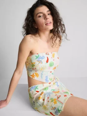 The Primark Scene | Top bandeau curvo estampado