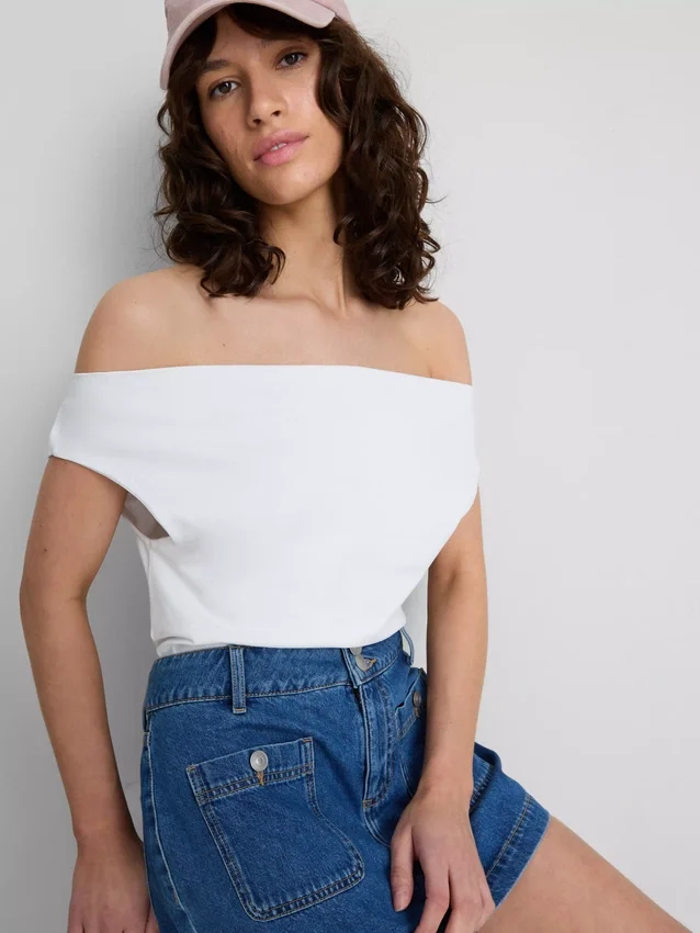 The Primark Scene | Top con hombros al descubierto de alta proporción de algodón