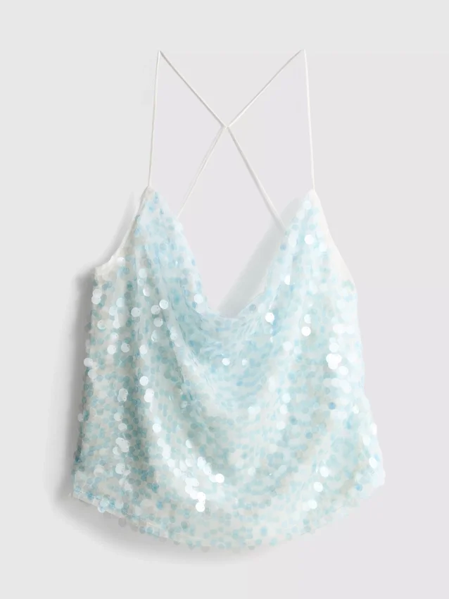 The Primark Scene | Top de tirantes con lentejuelas y cuello vuelto