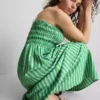 The Primark Scene | Vestido midi bandeau a rayas fruncido