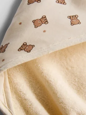 Toalla con capucha y estampado de ositos