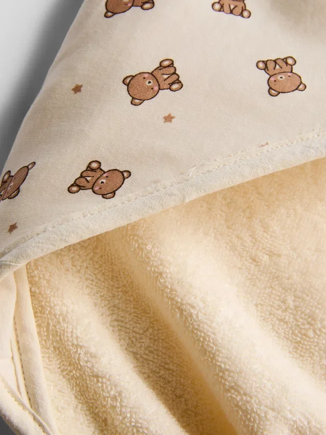 Toalla con capucha y estampado de ositos