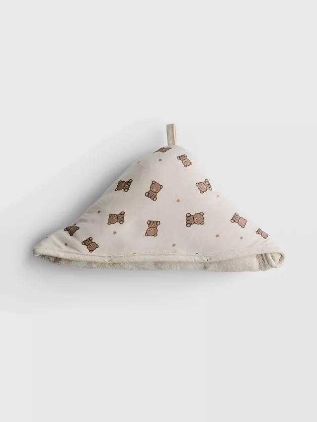 Toalla con capucha y estampado de ositos