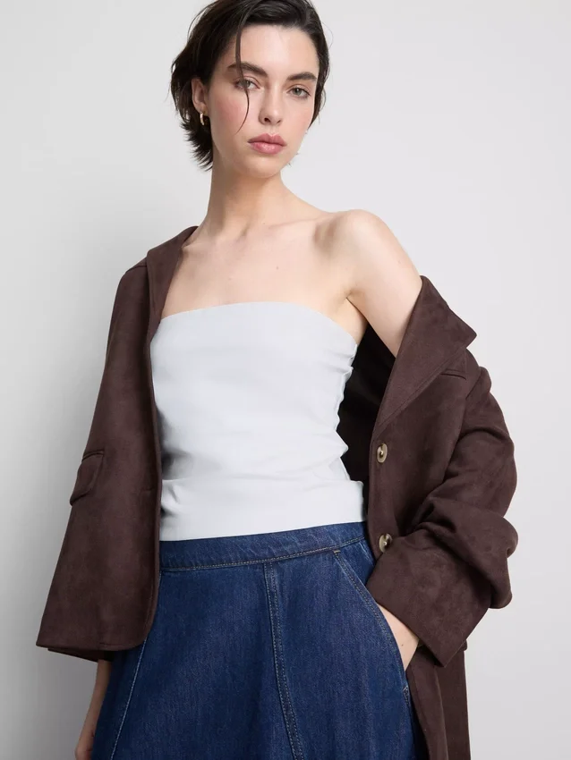 Top bandeau con alto contenido de algodón