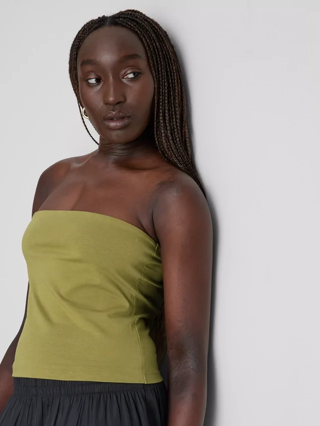 Top bandeau con alto contenido de algodón