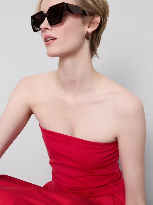 Top bandeau con alto contenido de algodón