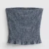 Top bandeau con volantes de cuadros vichy de Paula Echevarría