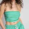 Top bandeau corto a rayas con alto contenido de algodón