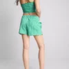 Top bandeau corto a rayas con alto contenido de algodón
