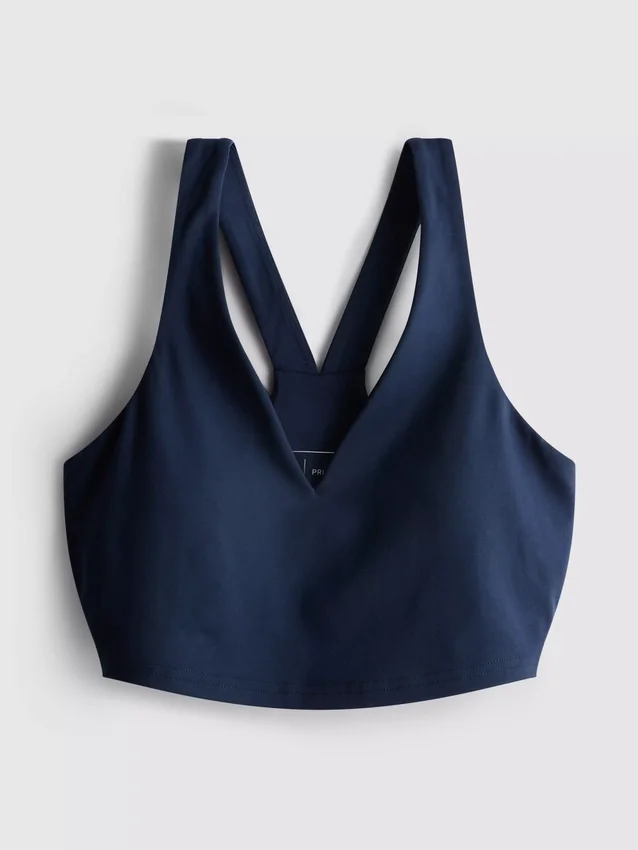 Top corto deportivo de cuello en V estilo racer