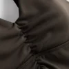 Top corto deportivo fruncido, suave como la mantequilla