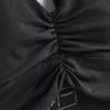 Top corto deportivo fruncido, suave como la mantequilla