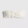 Top de bikini bandeau con flores en 3D