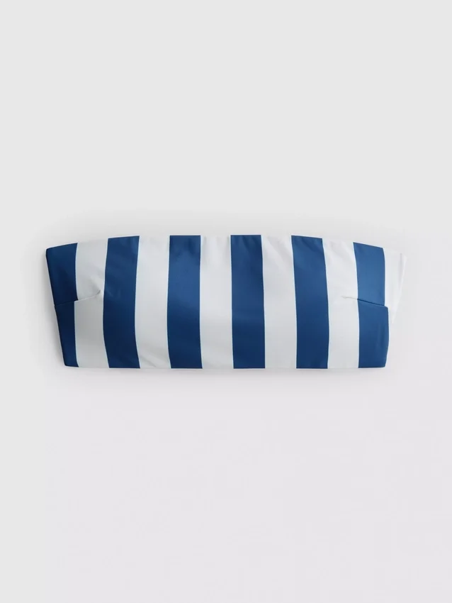 Top de bikini tipo bandeau estampado