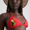 Top de bikini triangular con diseño de tucán