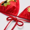 Top de bikini triangular con diseño de tucán