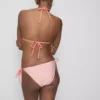 Top de bikini triangular con estampado de estrellas de mar a rayas