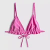 Top de bikini triangular con volantes brillantes