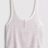 Top de pijama a rayas con canalé