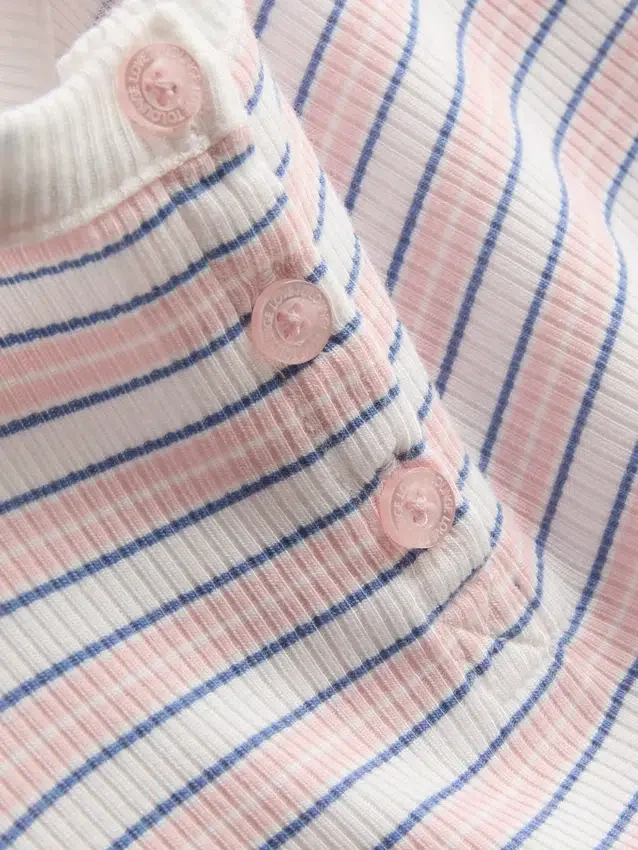 Top de pijama a rayas con canalé