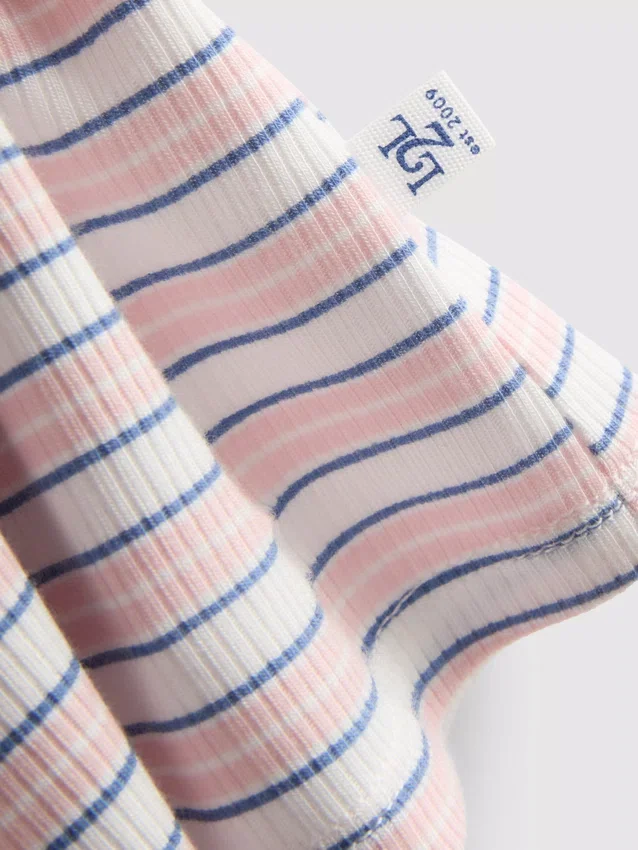 Top de pijama a rayas con canalé
