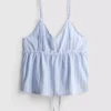 Top de pijama tipo camisola a rayas de algodón