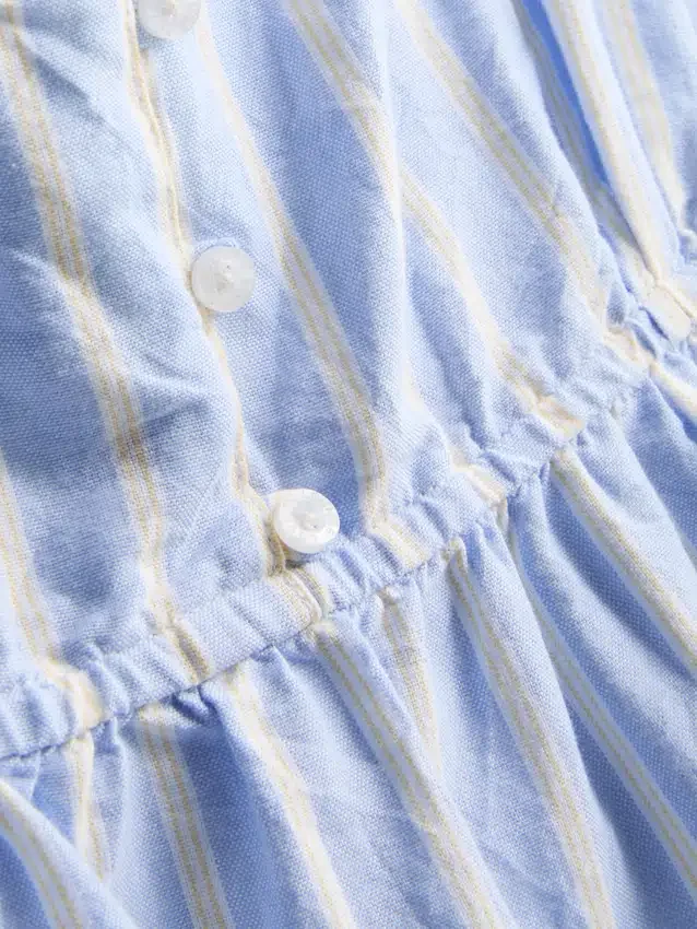 Top de pijama tipo camisola a rayas de algodón