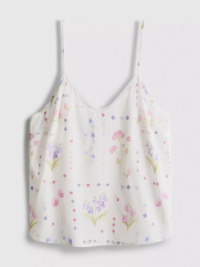 Top de pijama tipo camisola con estampado floral