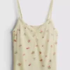 Top de pijama tipo camisola con estampado floral y tejido acanalado