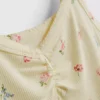 Top de pijama tipo camisola con estampado floral y tejido acanalado