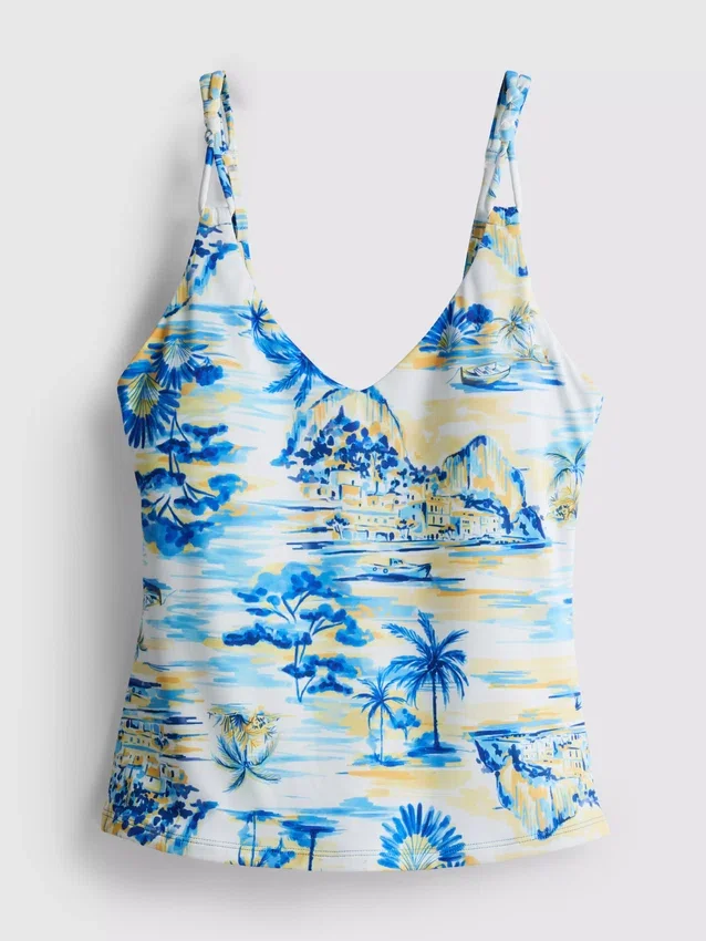 Top de tankini estampado