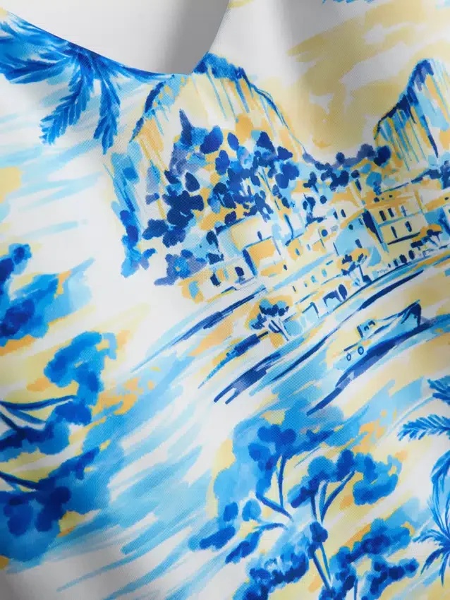 Top de tankini estampado