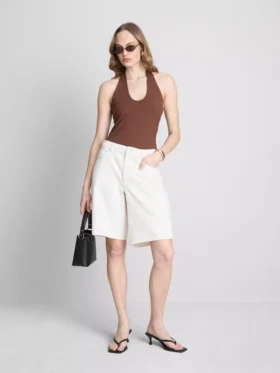 Top halter de alto contenido de algodón
