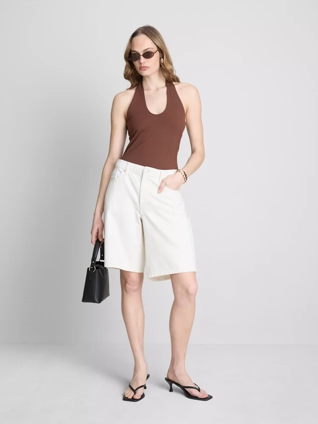 Top halter de alto contenido de algodón