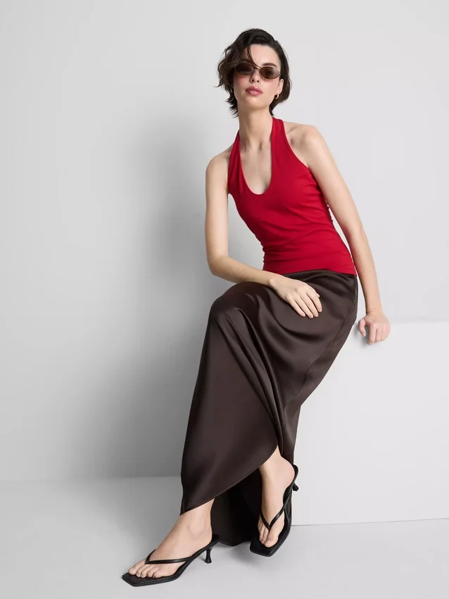 Top halter de alto contenido de algodón
