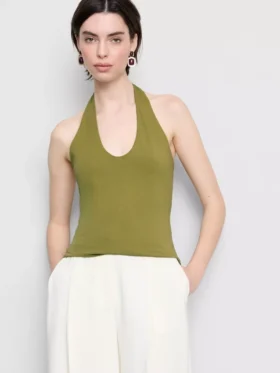 Top halter de alto contenido de algodón